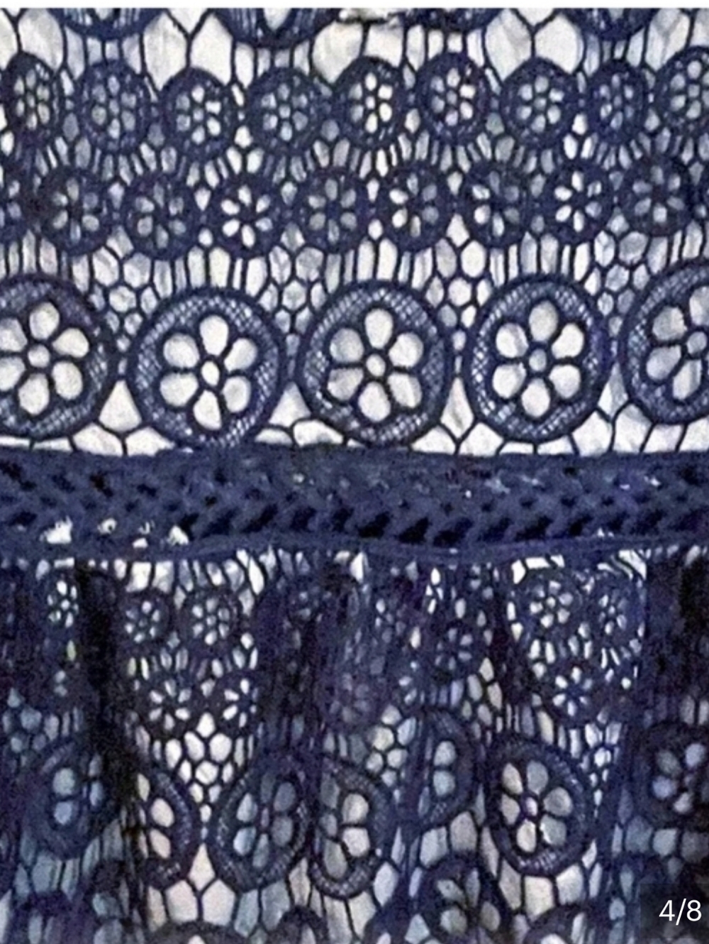 Forever My Love Navy Crochet Lace Skater Dress Nwt - Picture 5 of 8
